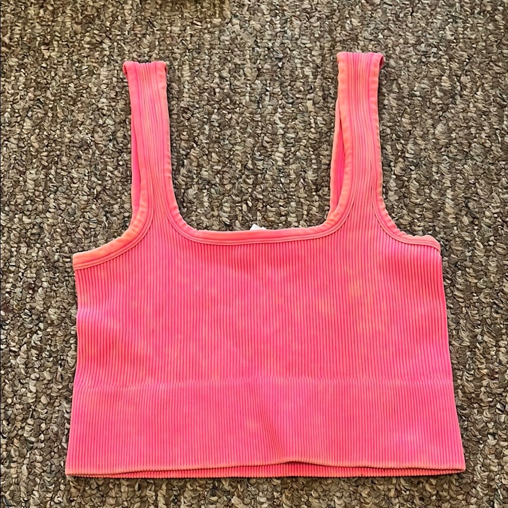 Pink Ribbed Women's Top